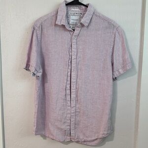 Men’s Weatherproof Men's Light Pink Casual Button Down Shirt size L